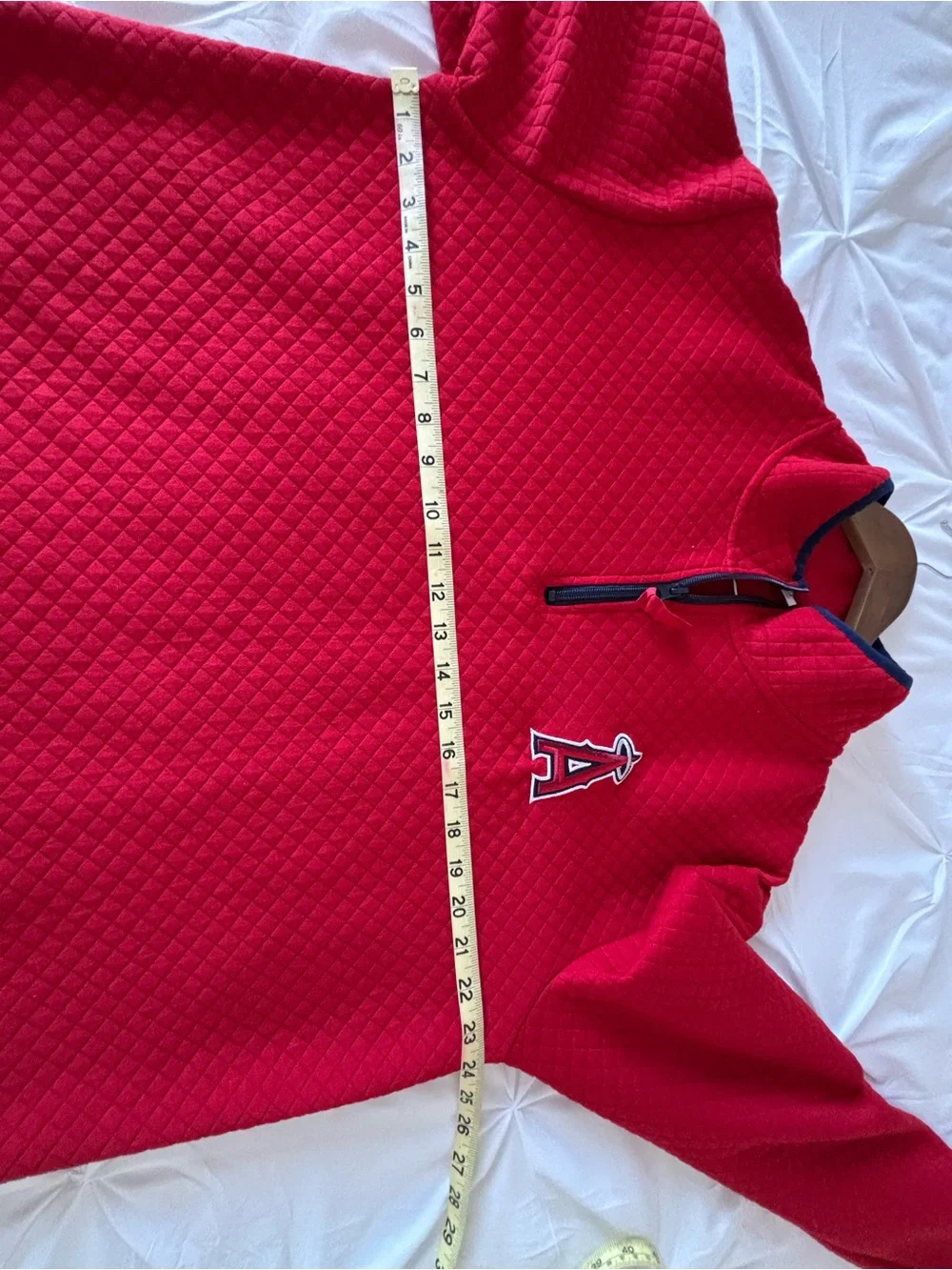Los Angeles Angels Red Quarter-Zip Pullover Sweater